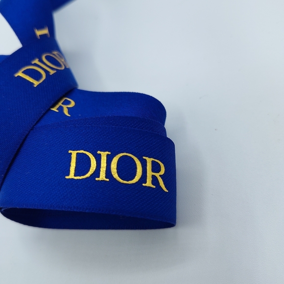DIOR Royal Blue Ribbon 2 Yards • 2" Wide Gold Logo Boutique Cut Gifts DYI Crafts - Picture 2 of 2